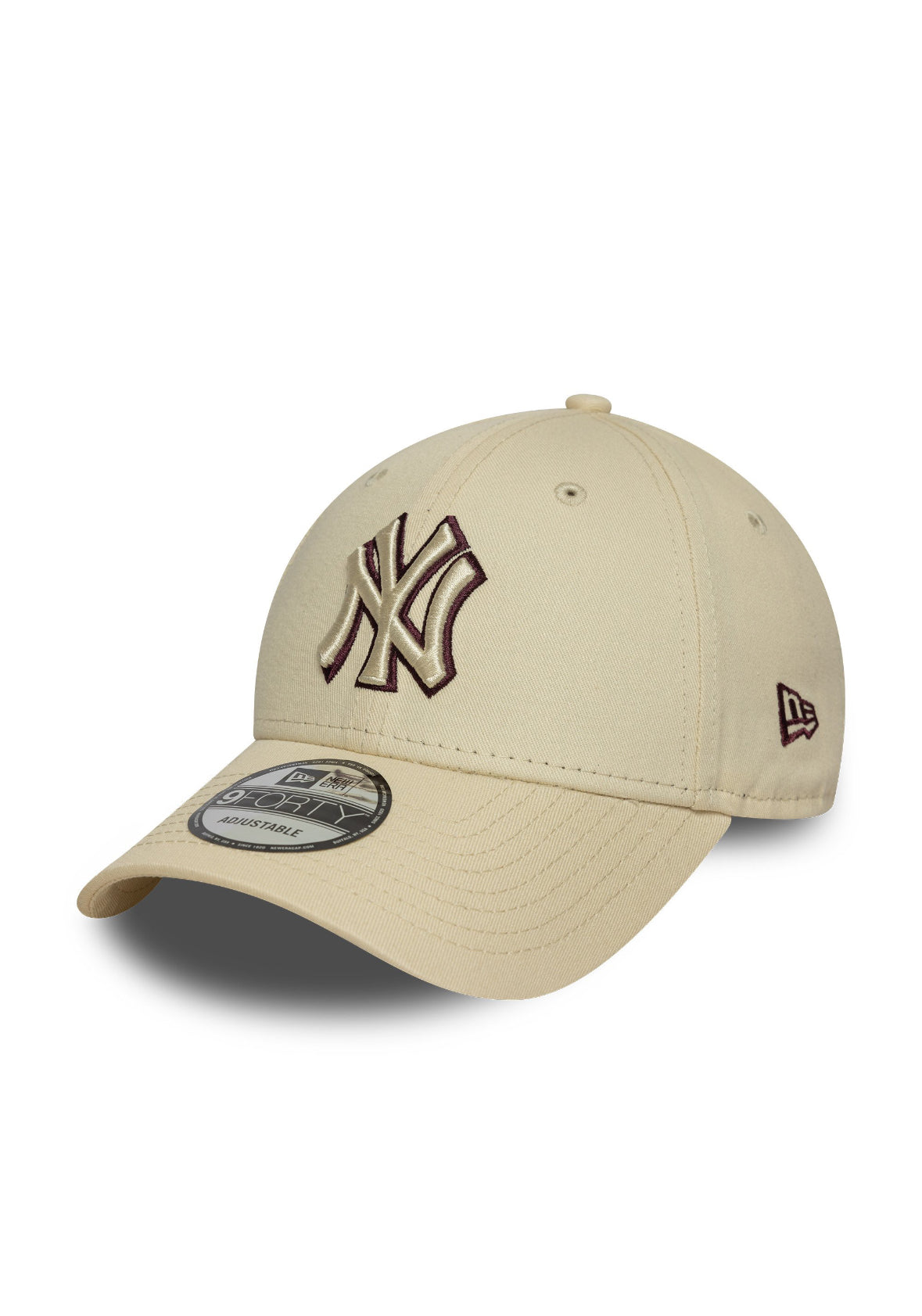 Cappello New Era beige ombra bordó