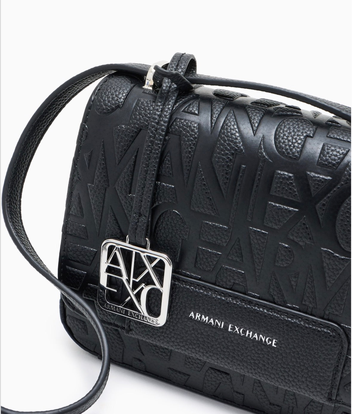 Borsetta Armani logo nero su nero