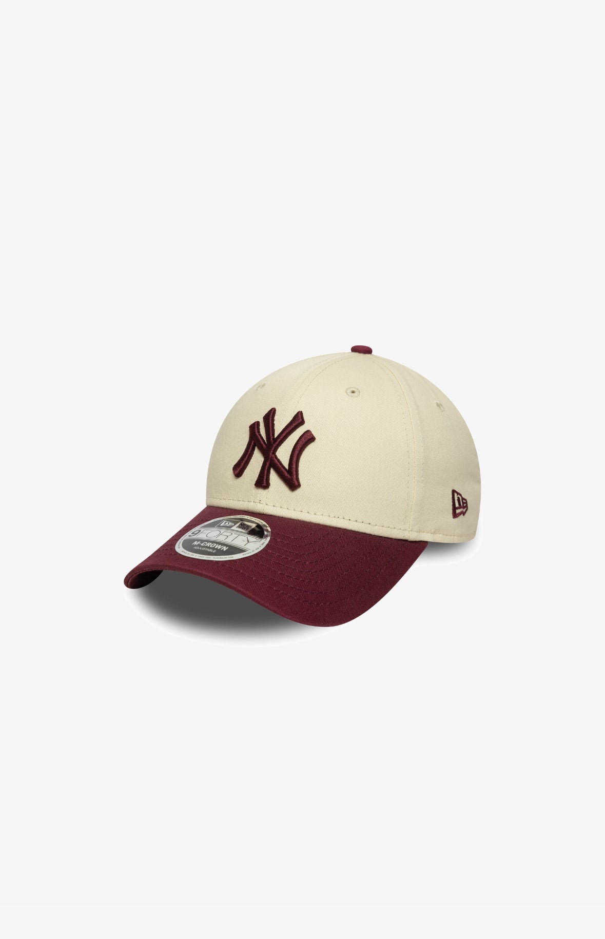Cappello New Era bicolor panna/bordó