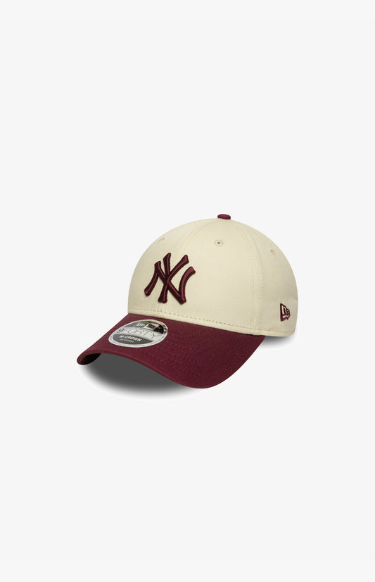 Cappello New Era bicolor panna/bordó
