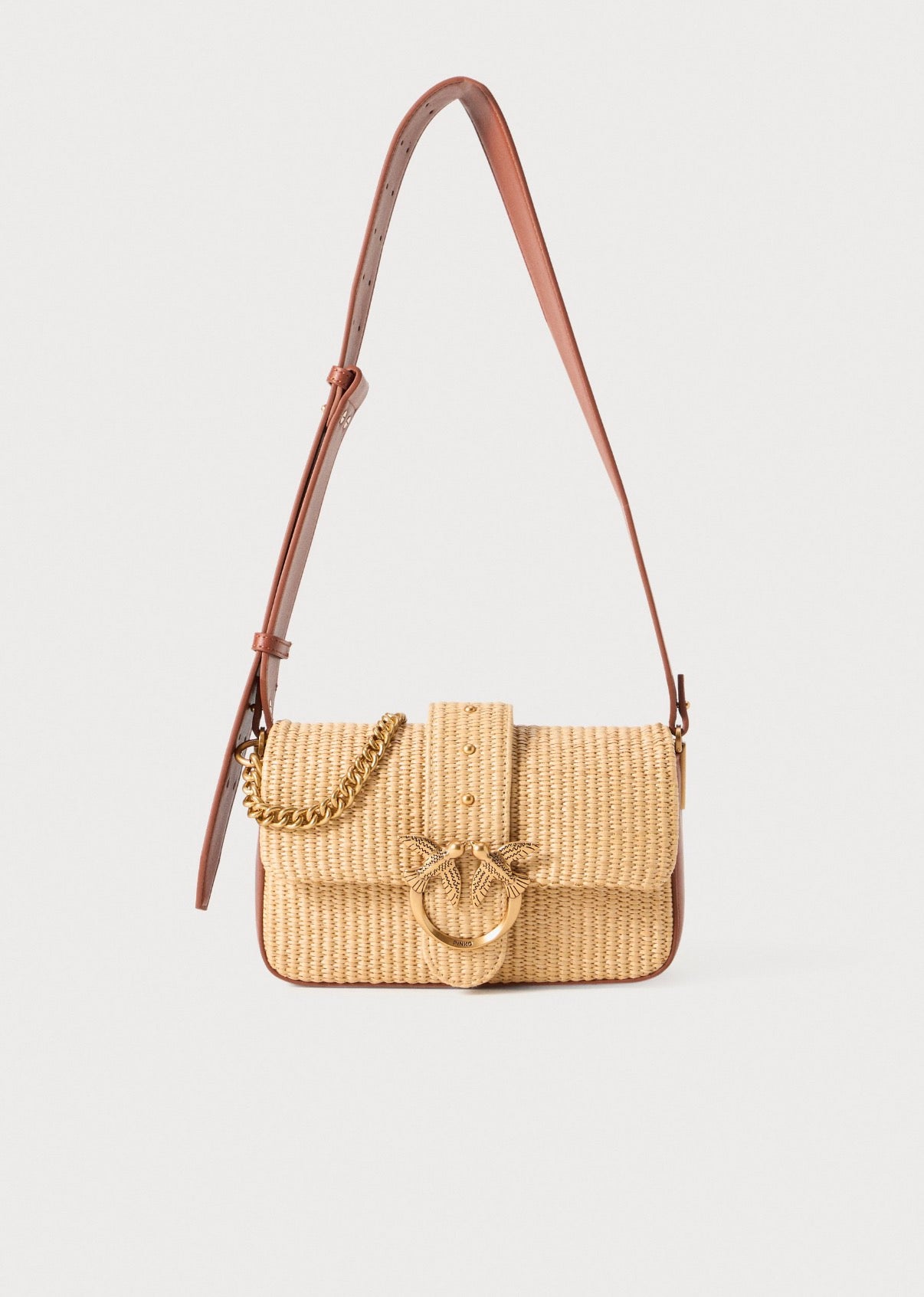 Borsa pinko paglia e pelle