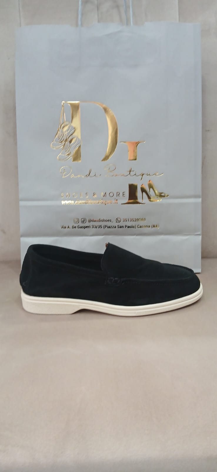 Mocassino mod. LoroPiana nero camoscio