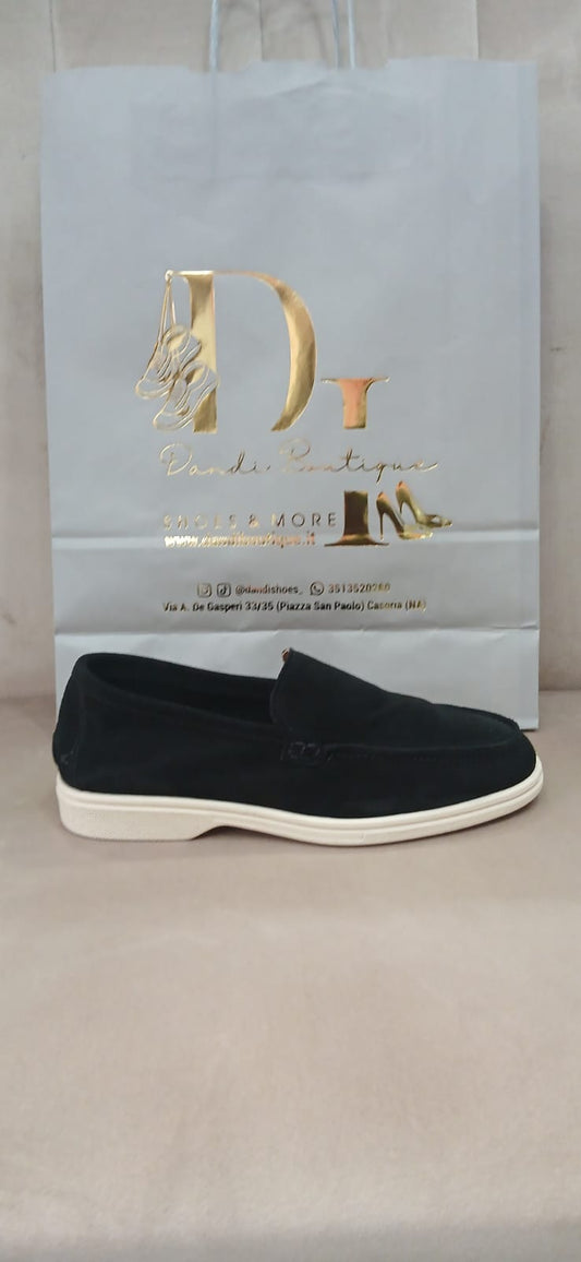 Mocassino mod. LoroPiana nero camoscio