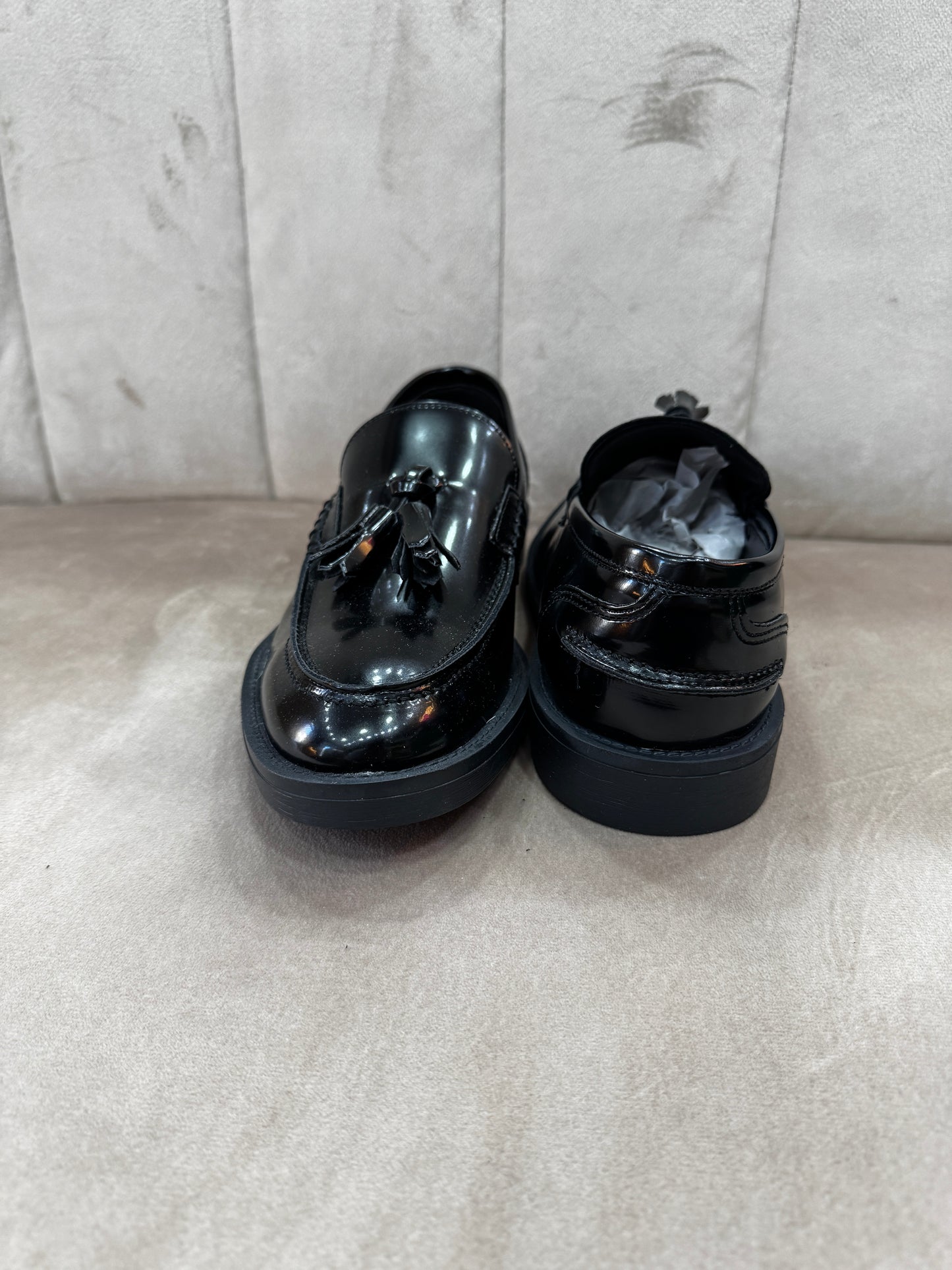 Mocassino com nappine nero lucido