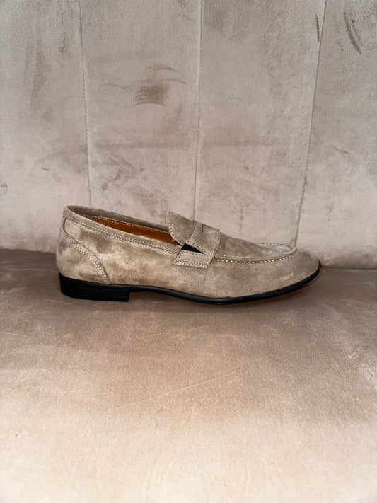 Mocassino penny loafer taupe