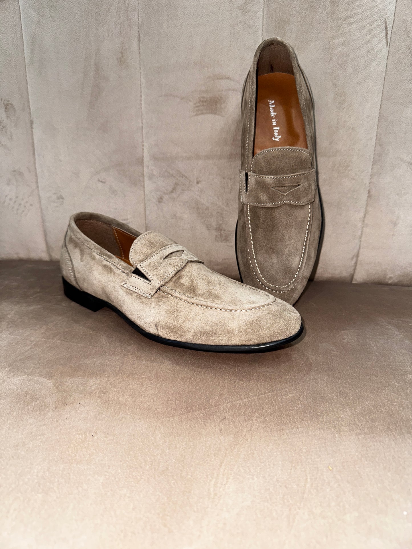 Mocassino penny loafer taupe