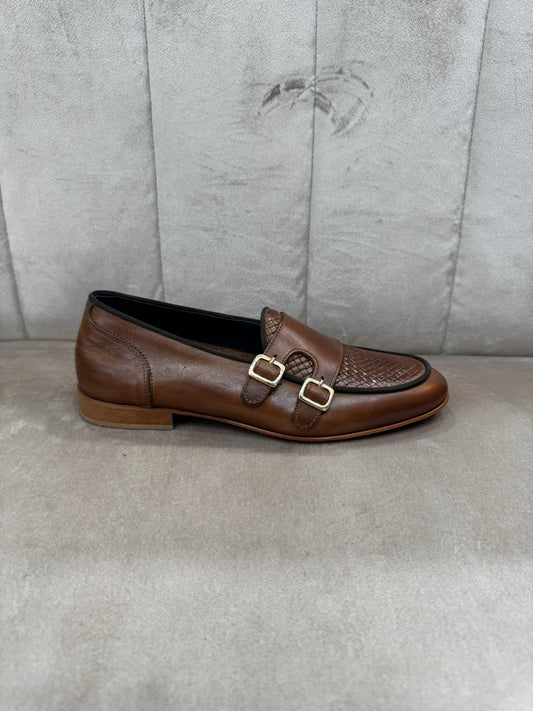 Mocassino cuoio con fibbie