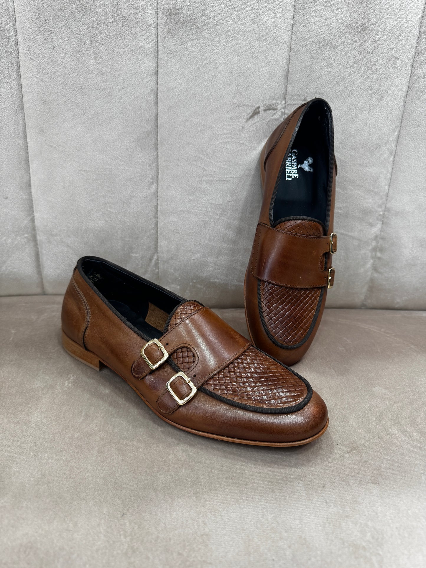 Mocassino cuoio con fibbie