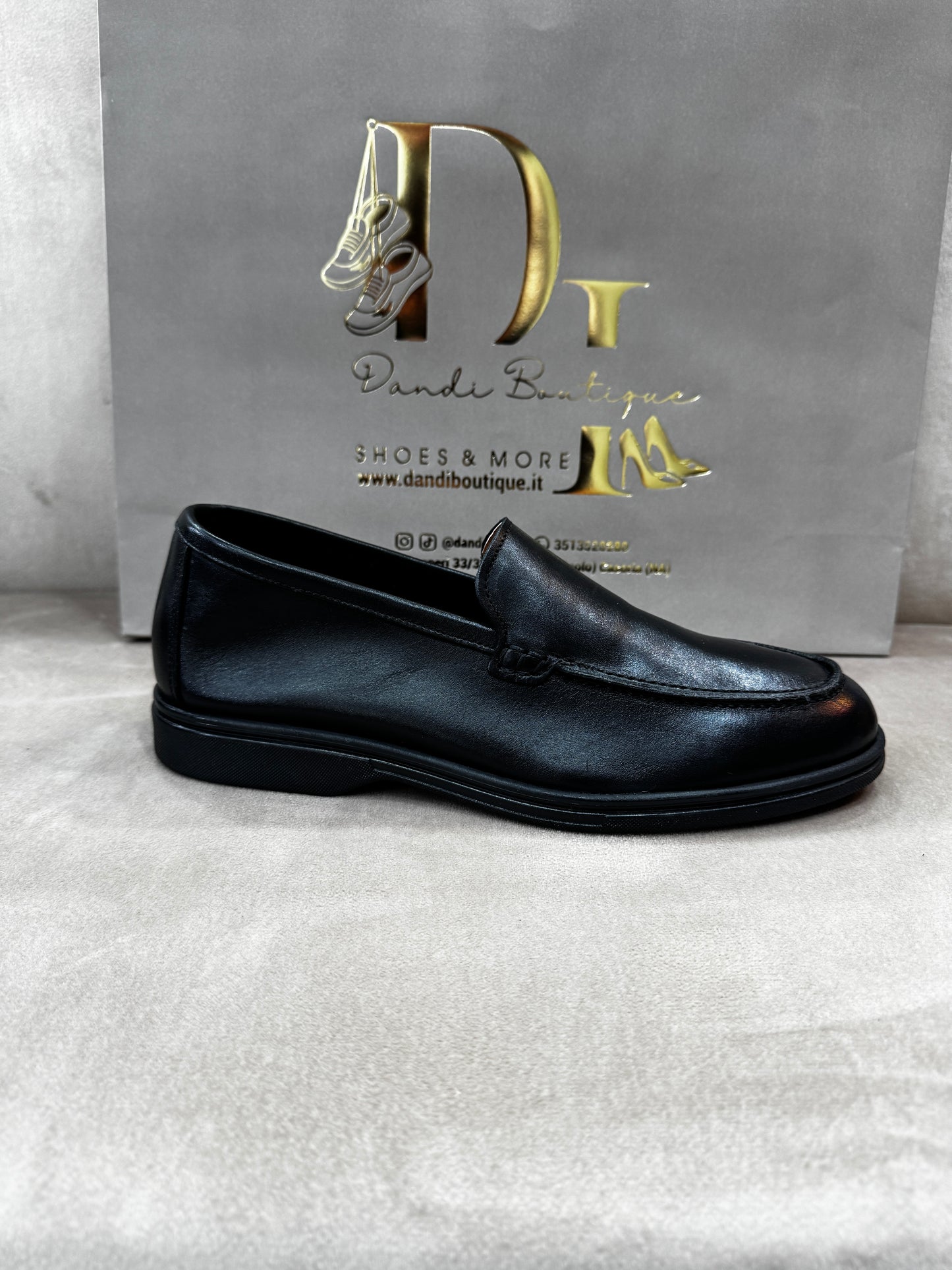 Mocassino mod.LoroPiana aut/inv Pelle nero